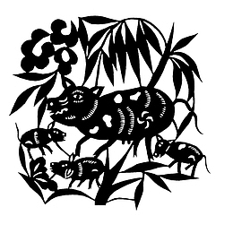 小猪剪纸