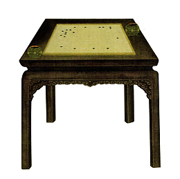 黄绿色中国风桌子围棋装饰图案