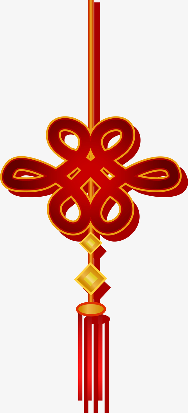 春节红色中国结挂饰