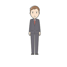 站立的卡通男人手绘图