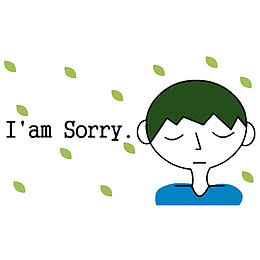 卡通道歉的男子不开心的PSD分层