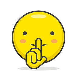 卡通彩色安静表情矢量图标