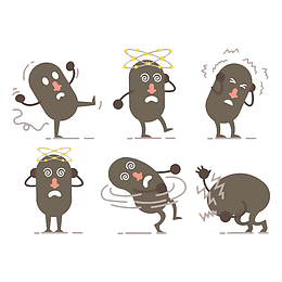 卡通眩晕的灰豆