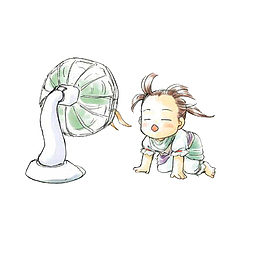 享受风扇带来的清凉风