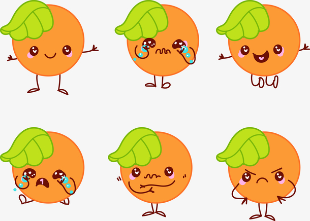 橙子表情矢量图