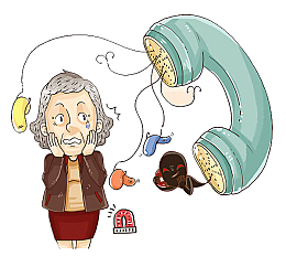 老奶奶的害怕的表情