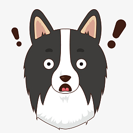 卡通边牧动物表情