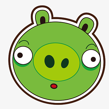 卡通手绘矢量猪头表情