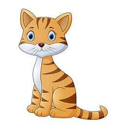 一只发呆的猫卡通手绘