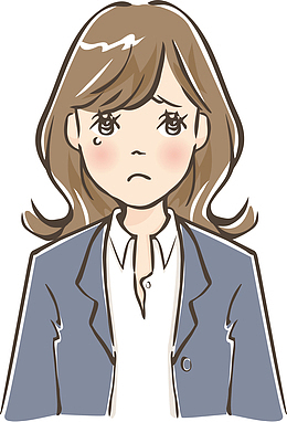 手绘插画风格职场女士委屈表情人