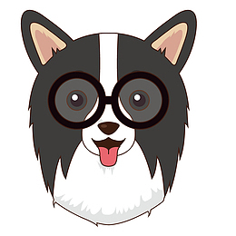 卡通边牧动物表情