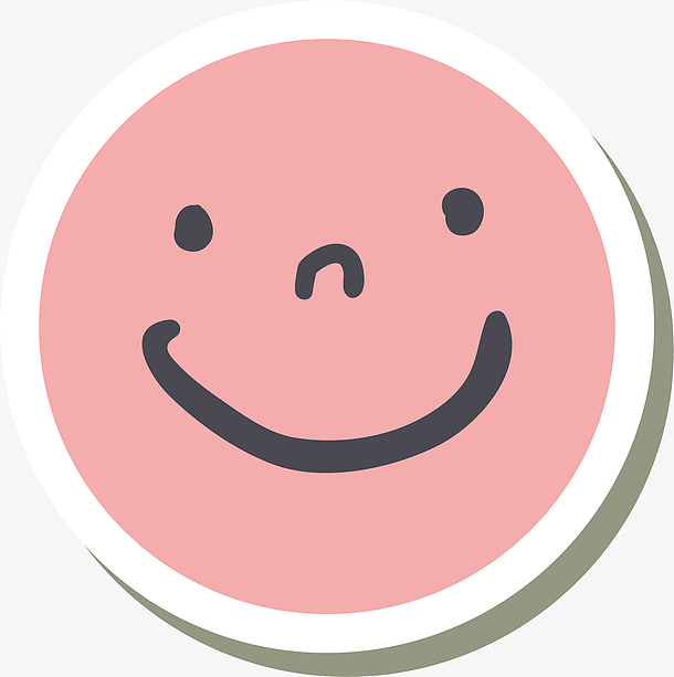 手绘粉色笑脸图标设计素材