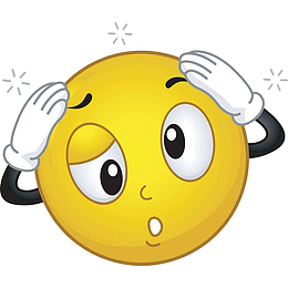 卡通摸头眩晕的表情