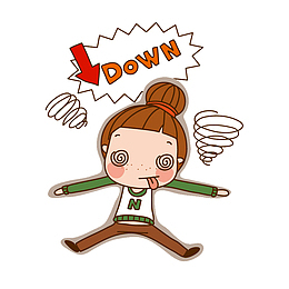 卡通女孩眩晕表情