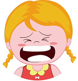 伤心表情的可爱女孩