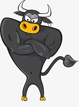 生气的牛动物卡通动漫形象