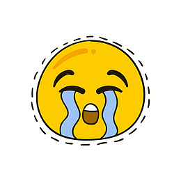黄色圆形大哭表情