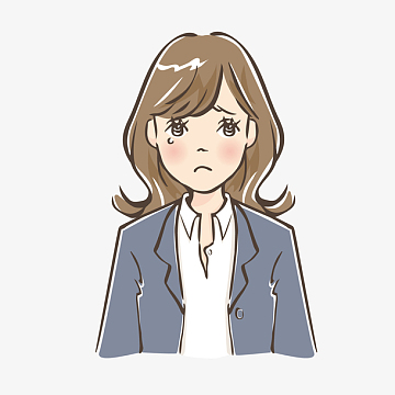 难过表情女孩矢量图