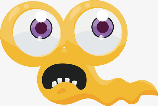卡通黄色金鱼眼小怪物矢量素材