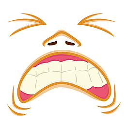 手绘卡通大哭夸张表情设计素材