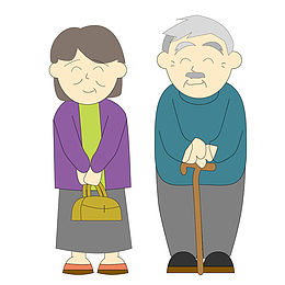 可爱的老头老太太卡通图