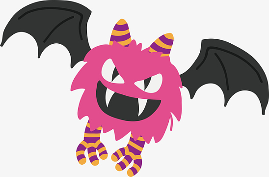 可爱小怪物蝙蝠矢量素材