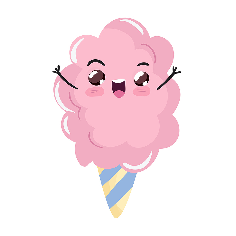 卡通粉色开心的冰淇淋免抠素材