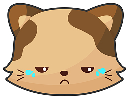 卡通棕色不开心猫咪贴纸