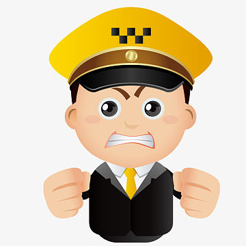 手绘卡通职业人物愤怒的保安