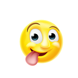 矢量黄色吐舌表情