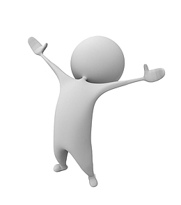 创意风格3D立体小人成功胜利表