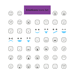 矢量EMOJI多种简洁线条表情包