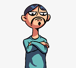 双手交叉表示不屑的大爷