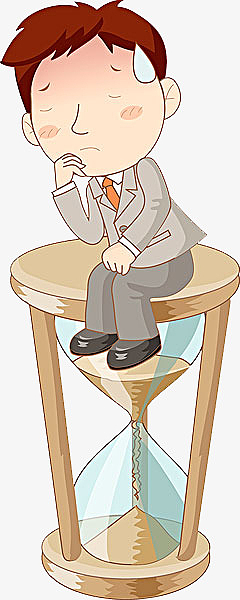 一个手托腮的男人png卡通扛着桶装水的女汉子素材png卡通流汗人物图像