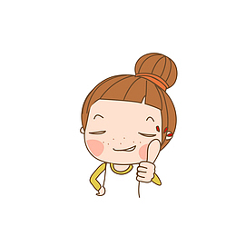 卡通点赞的女孩素材