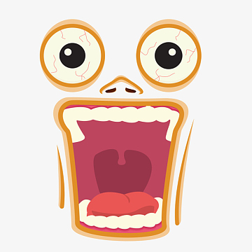 手绘卡通惊恐夸张表情设计素材