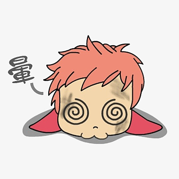 卡通眩晕的小男孩