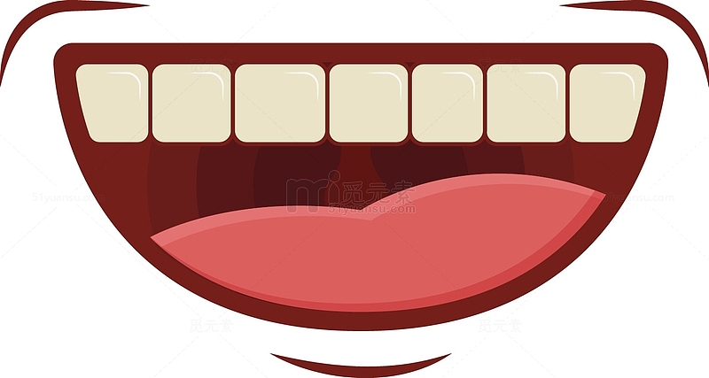 笑脸白色牙齿红色舌头素材