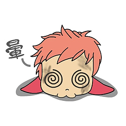 卡通眩晕的小男孩