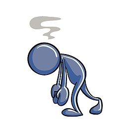 卡通3D小人沮丧悲伤表情低落情