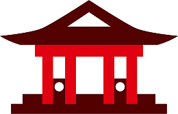 坡屋顶矢量卡通风格建筑