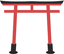 黑色描边矢量牌坊