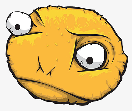 瞪大眼往下方盯的黄皮蟾蜍png