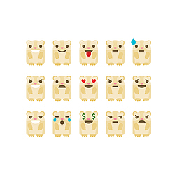 矢量EMOJI卡通豚鼠表情包
