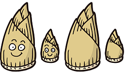 褐色卡通可爱表情大小竹笋