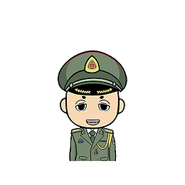 Q版可爱的军人头像素材