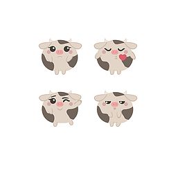 矢量EMOJI小动物小猪表情包