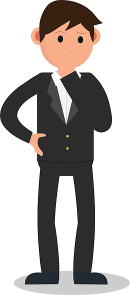 思考问题的商务小人