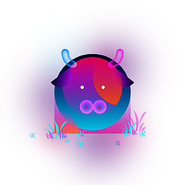 唯美星空幻想流体渐变小猪