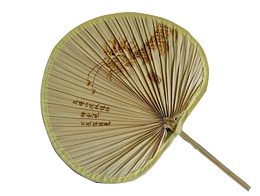 黄色文字圆形蒲扇